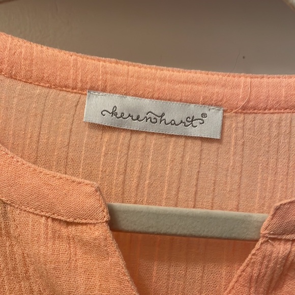 NWOT Peach colored blouse size small - Picture 2 of 5